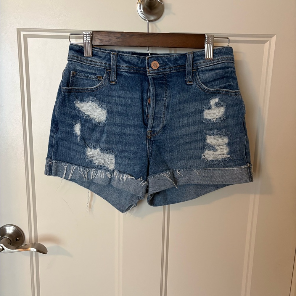Hollister Blue Distressed Jean Shorts